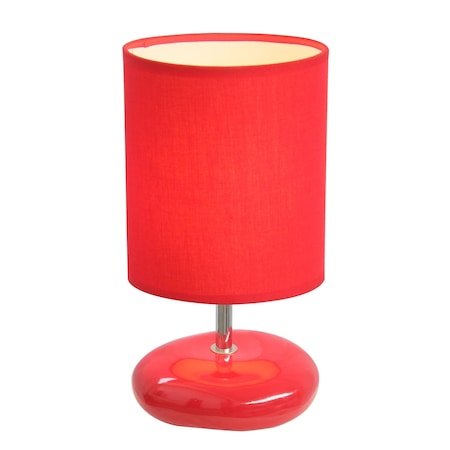 Stonies Small Stone Look Table Bedside Lamp, Red